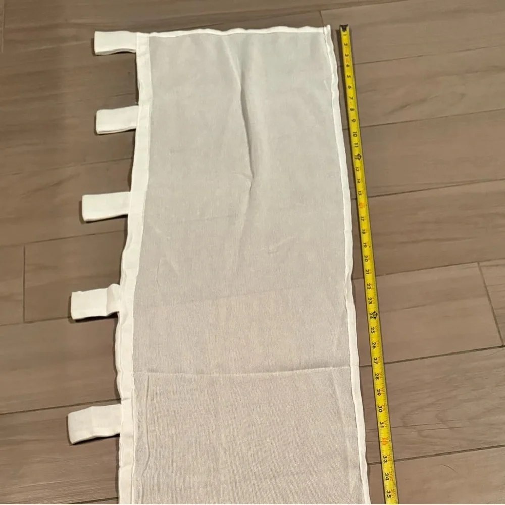 White Curtain valance with Tabs 54in long - Picture 3 of 3